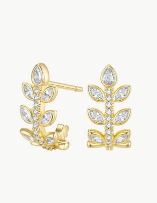 Aretes con acabado baño de oro