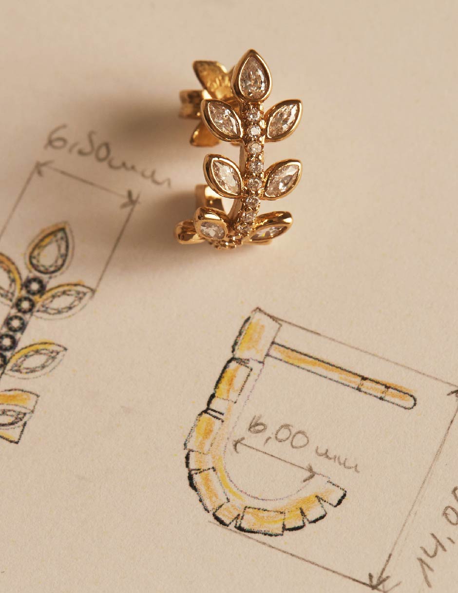 Aretes con acabado baño de oro 2