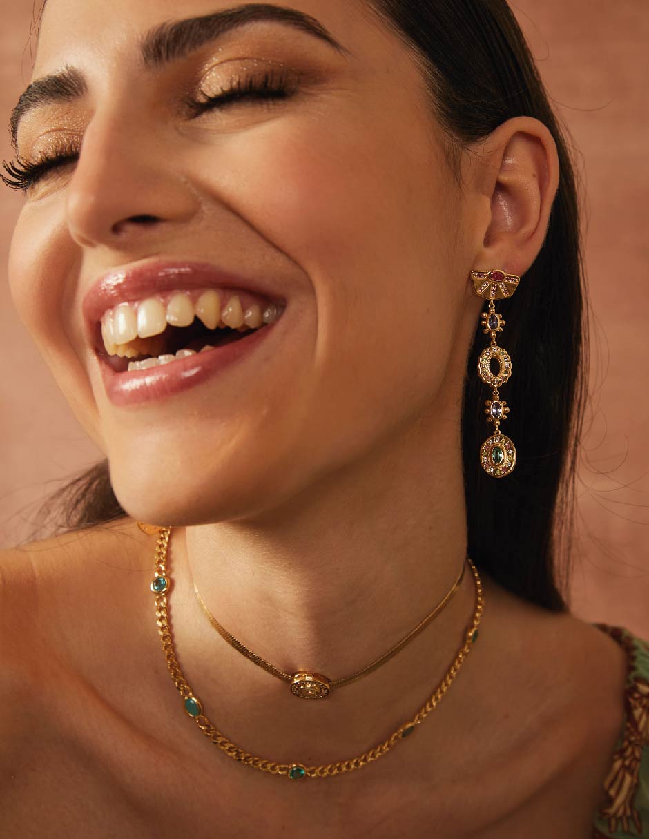 Aretes con acabado baño de oro 2