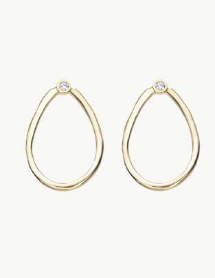 Aretes de gota con acabado baño de oro Aretes de gota con acabado baño de oro