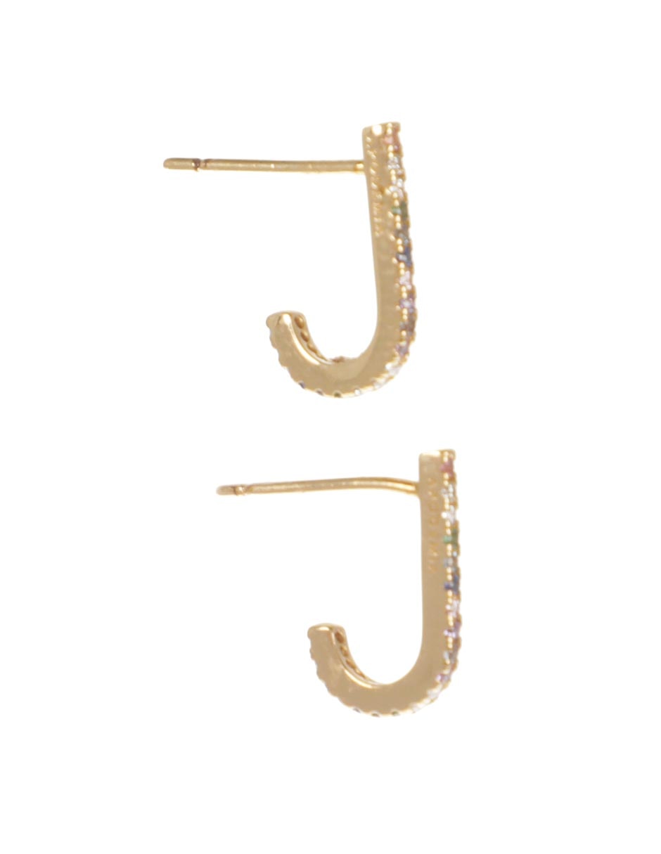 Aretes con acabado baño de oro 18 K circonita 2