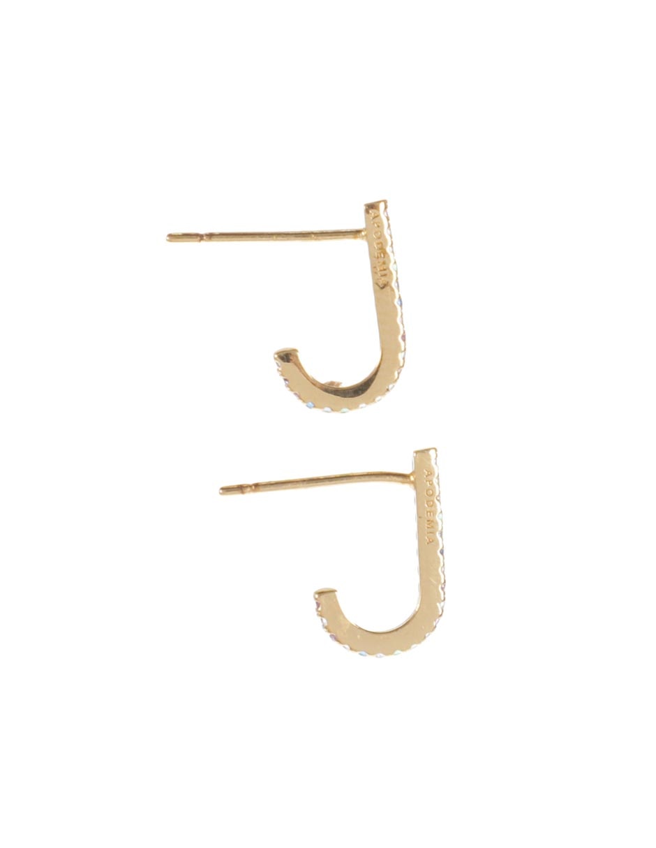 Aretes con acabado baño de oro 18 K circonita 3