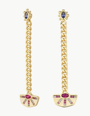 Aretes con acabado baño de oro