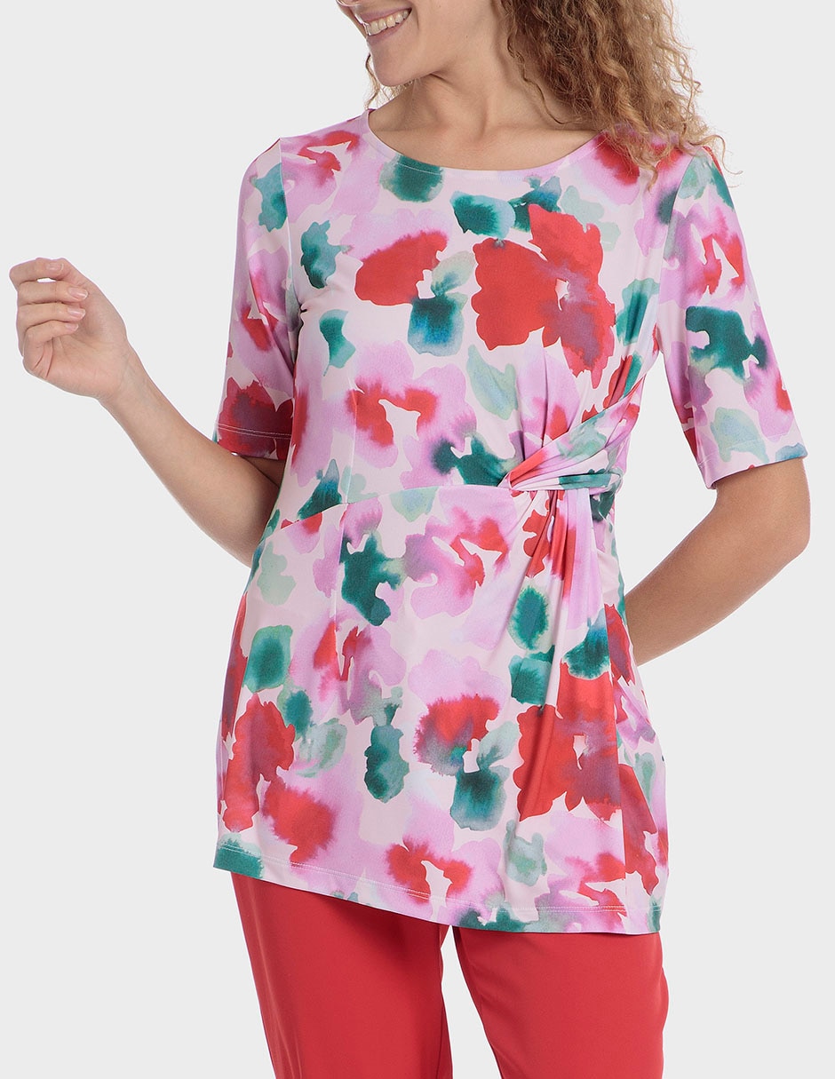 Blusa Punt Roma manga corta para mujer