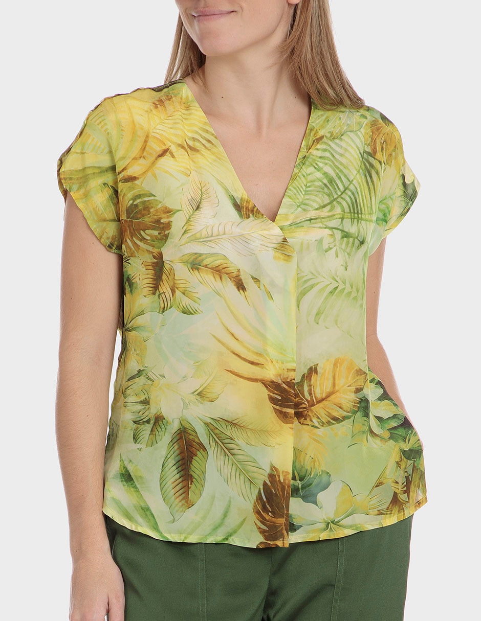 Blusa Punt Roma manga corta para mujer