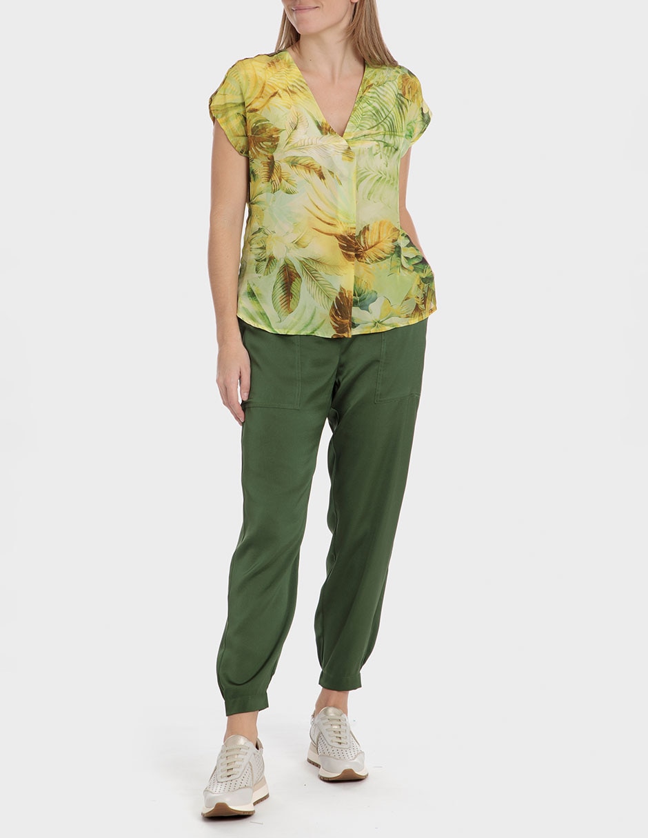 Blusa Punt Roma manga corta para mujer