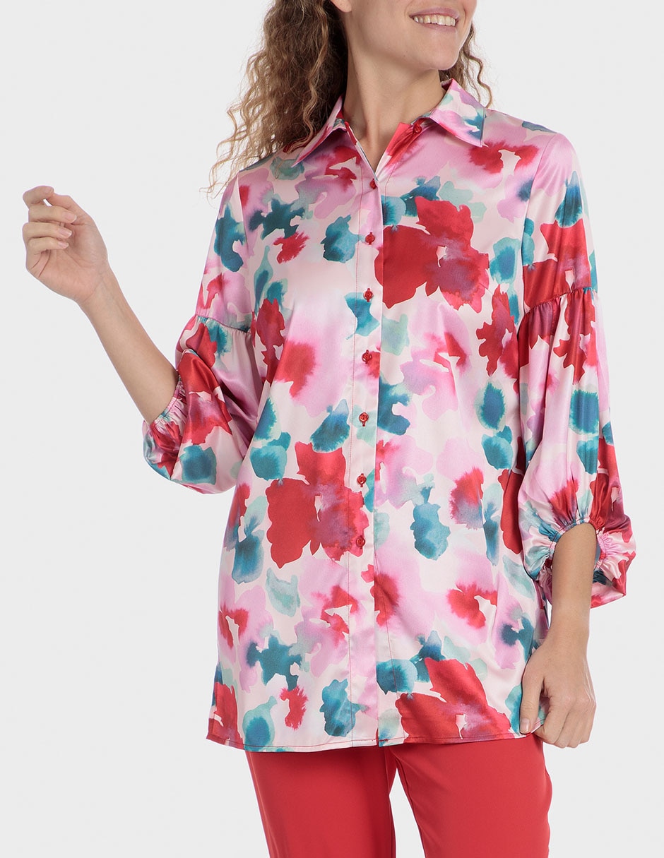Blusa camisera Punt Roma manga 3/4 para mujer