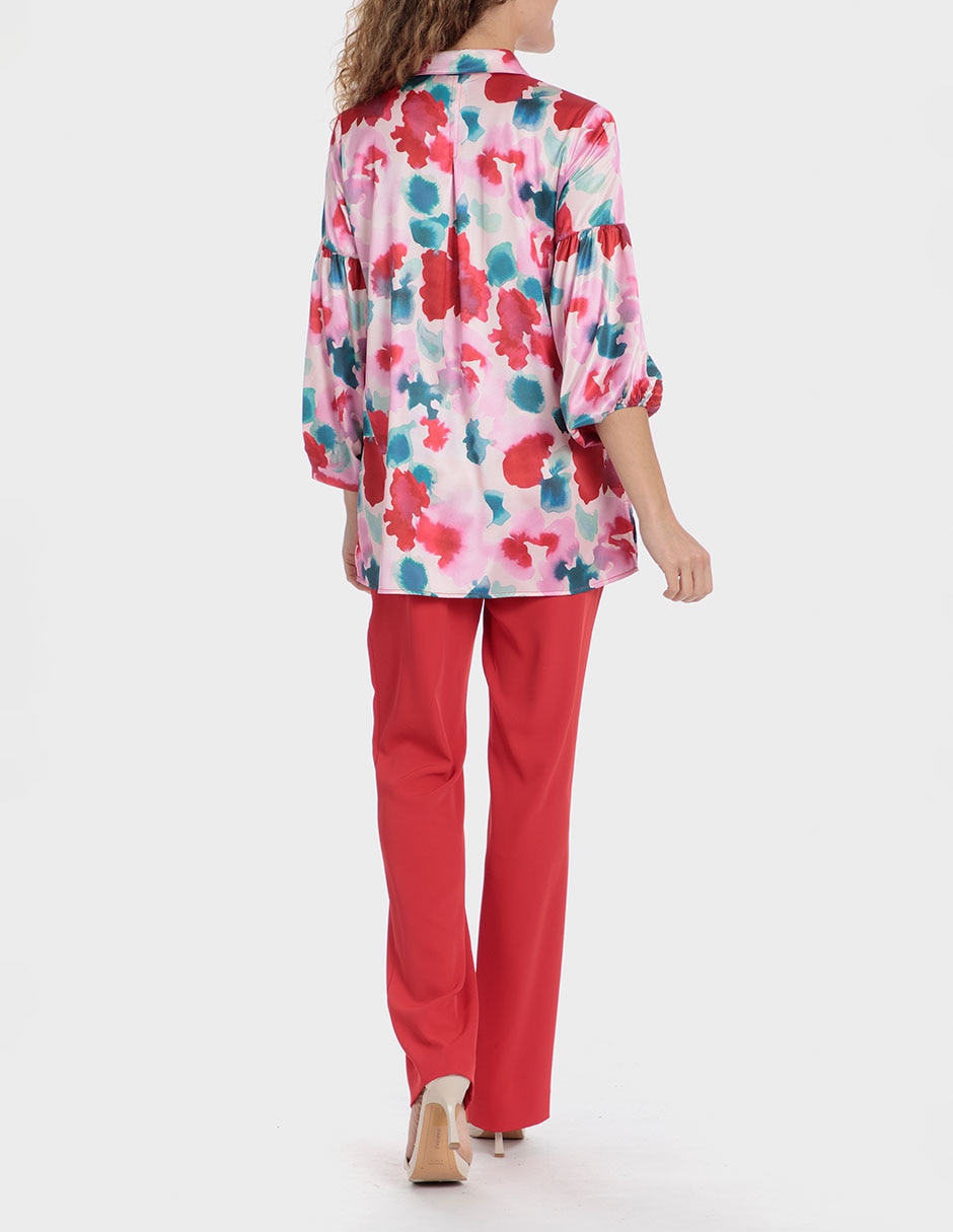 Blusa camisera Punt Roma manga 3/4 para mujer