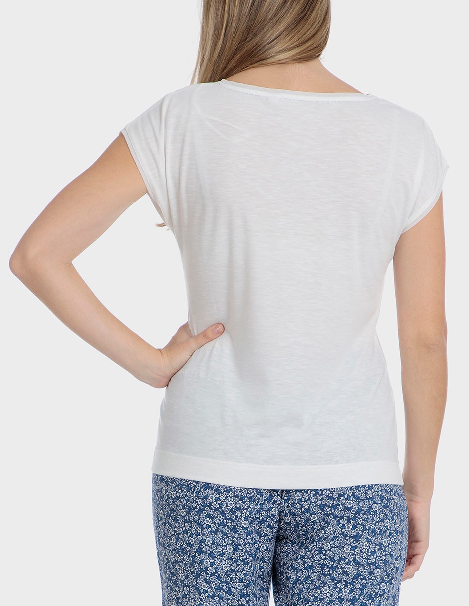 Playera manga corta cuello redondo para mujer 2