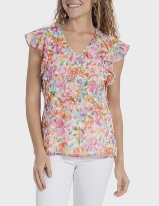 Blusa Punt Roma manga corta para mujer
