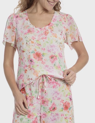 Playera manga corta cuello redondo para mujer