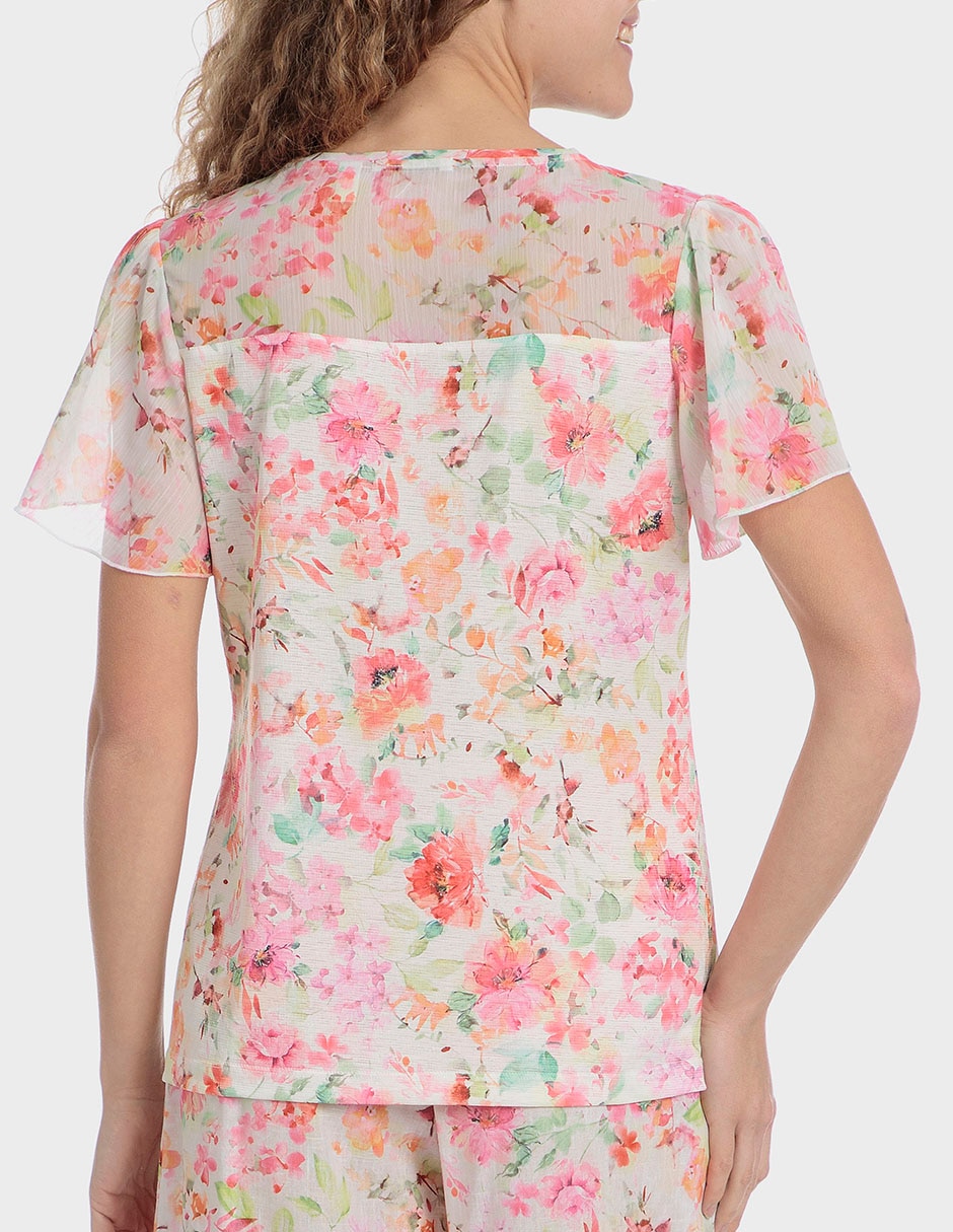 Playera manga corta cuello redondo para mujer 2