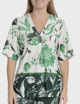 Blusa Punt Roma manga al codo para mujer
