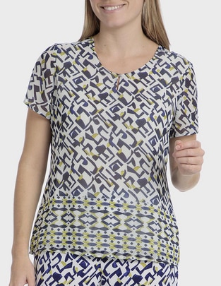 Playera manga corta Punt Roma cuello redondo para mujer