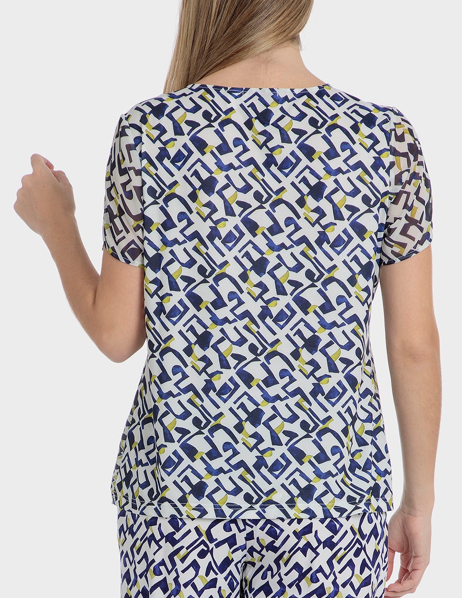 Playera manga corta Punt Roma cuello redondo para mujer