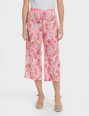 Pantalón capri Punt Roma amplio para mujer