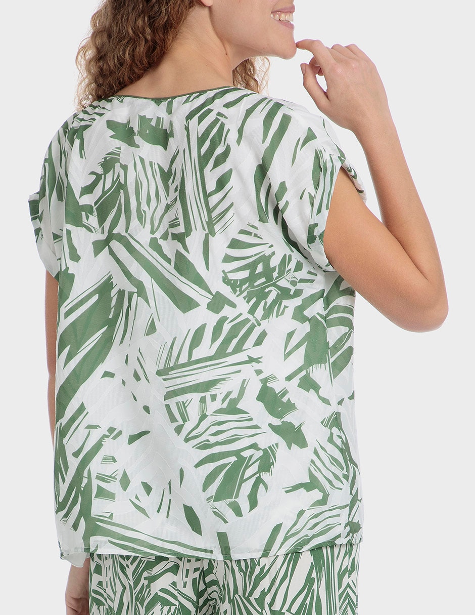 Blusa Punt Roma manga corta para mujer