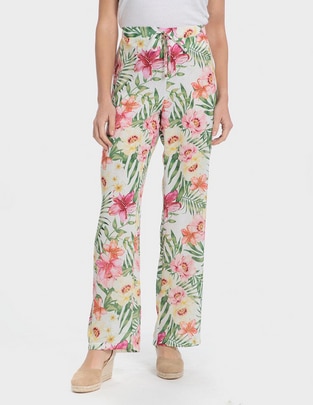 Pantalón pijamero Punt Roma straight para mujer