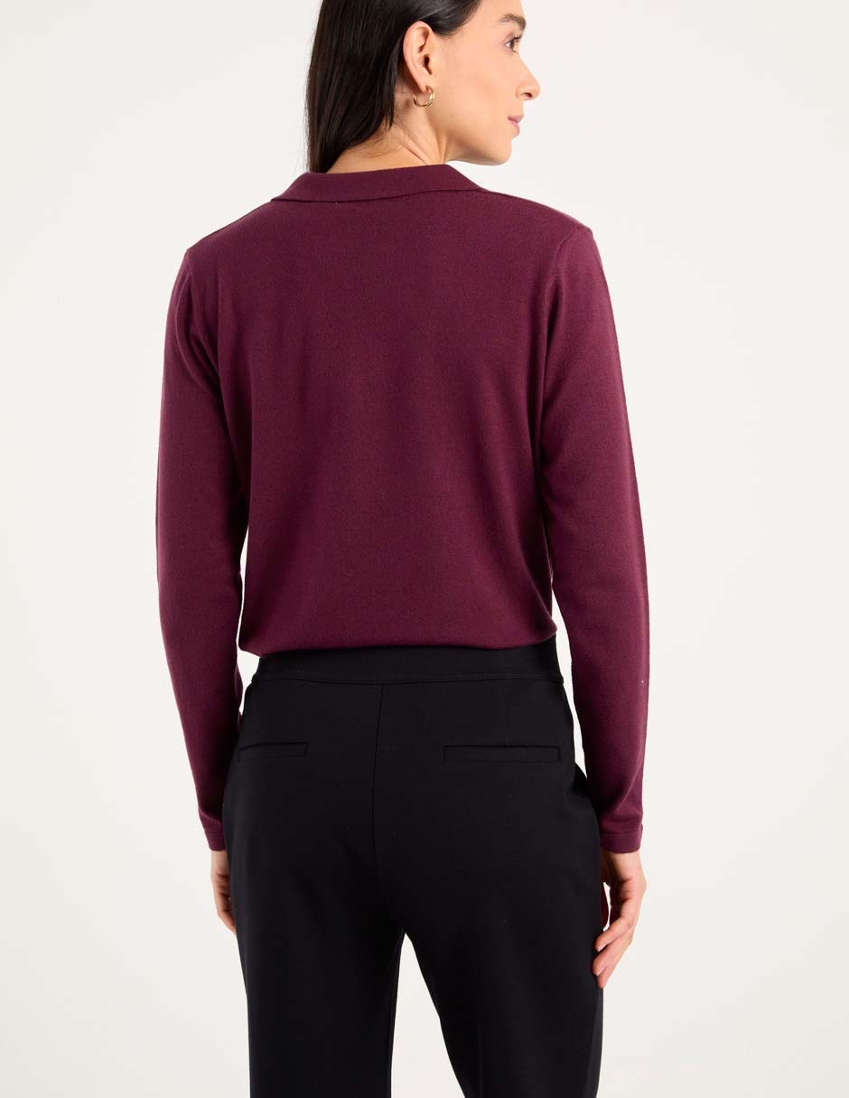 Suéter cuello camisero para mujer 6