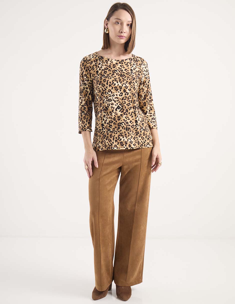 Playera manga 3/4 Punt Roma cuello ojal para mujer