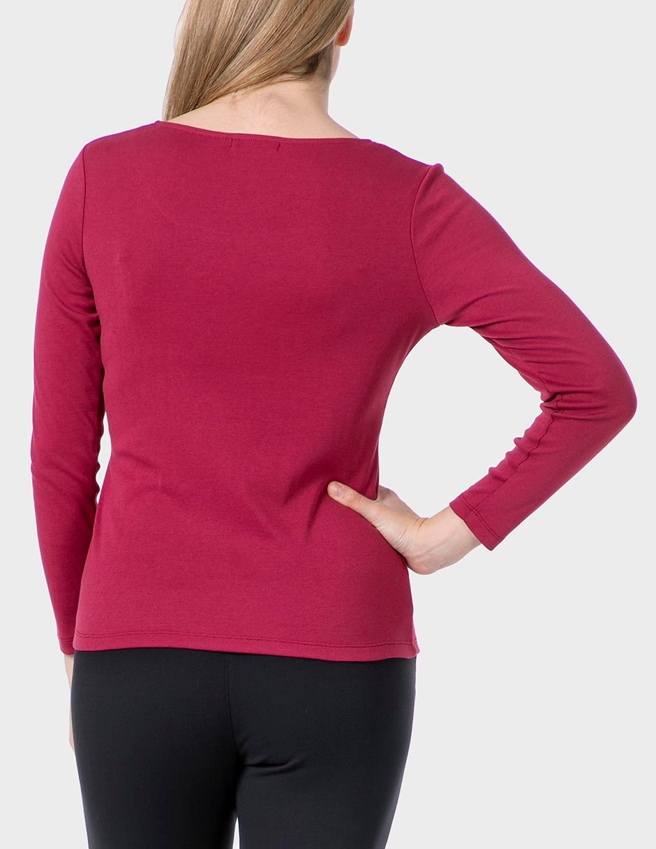 Playera manga larga cuello redondo para mujer 2