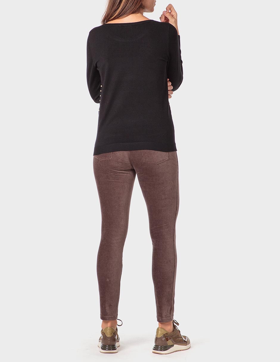 Suéter cuello redondo para mujer 4