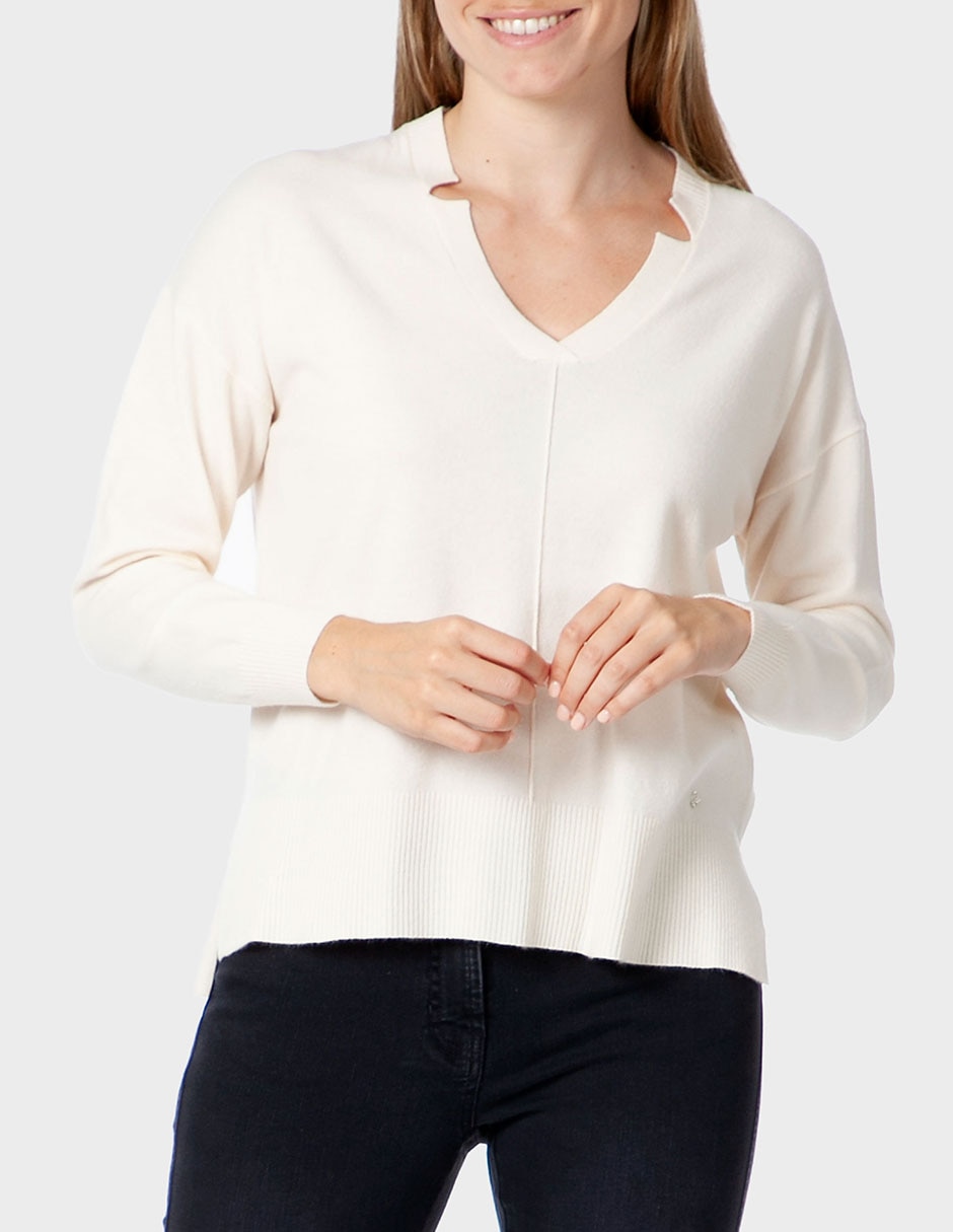 Suéter cuello v para mujer 1