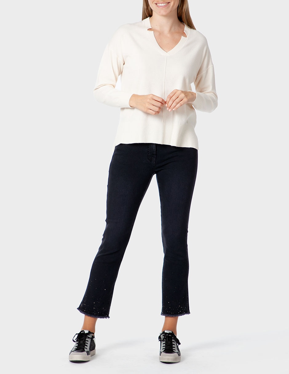 Suéter cuello v para mujer 5