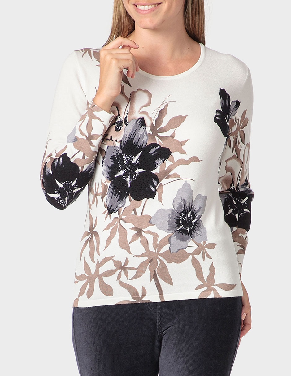 Suéter cuello redondo para mujer 1