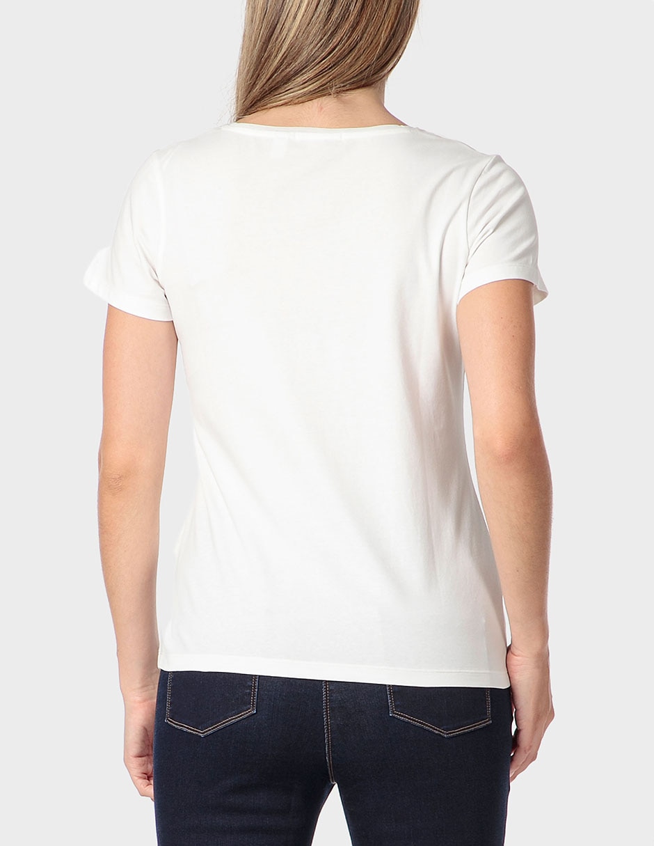 Playera manga corta Punt Roma cuello redondo para mujer