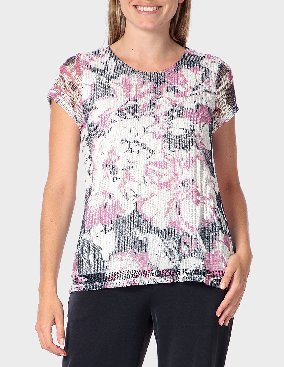 Playera manga corta Punt Roma cuello redondo para mujer