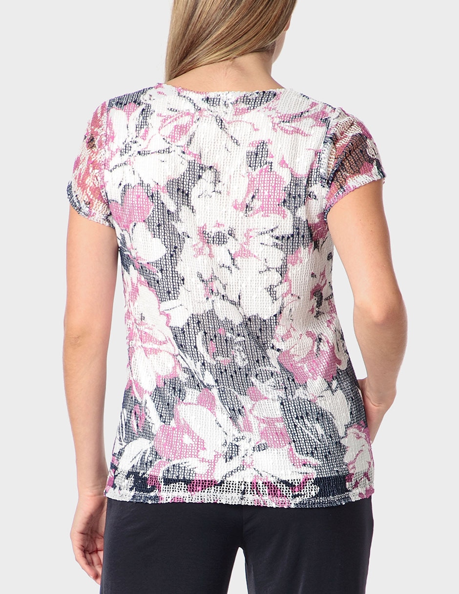 Playera manga corta Punt Roma cuello redondo para mujer