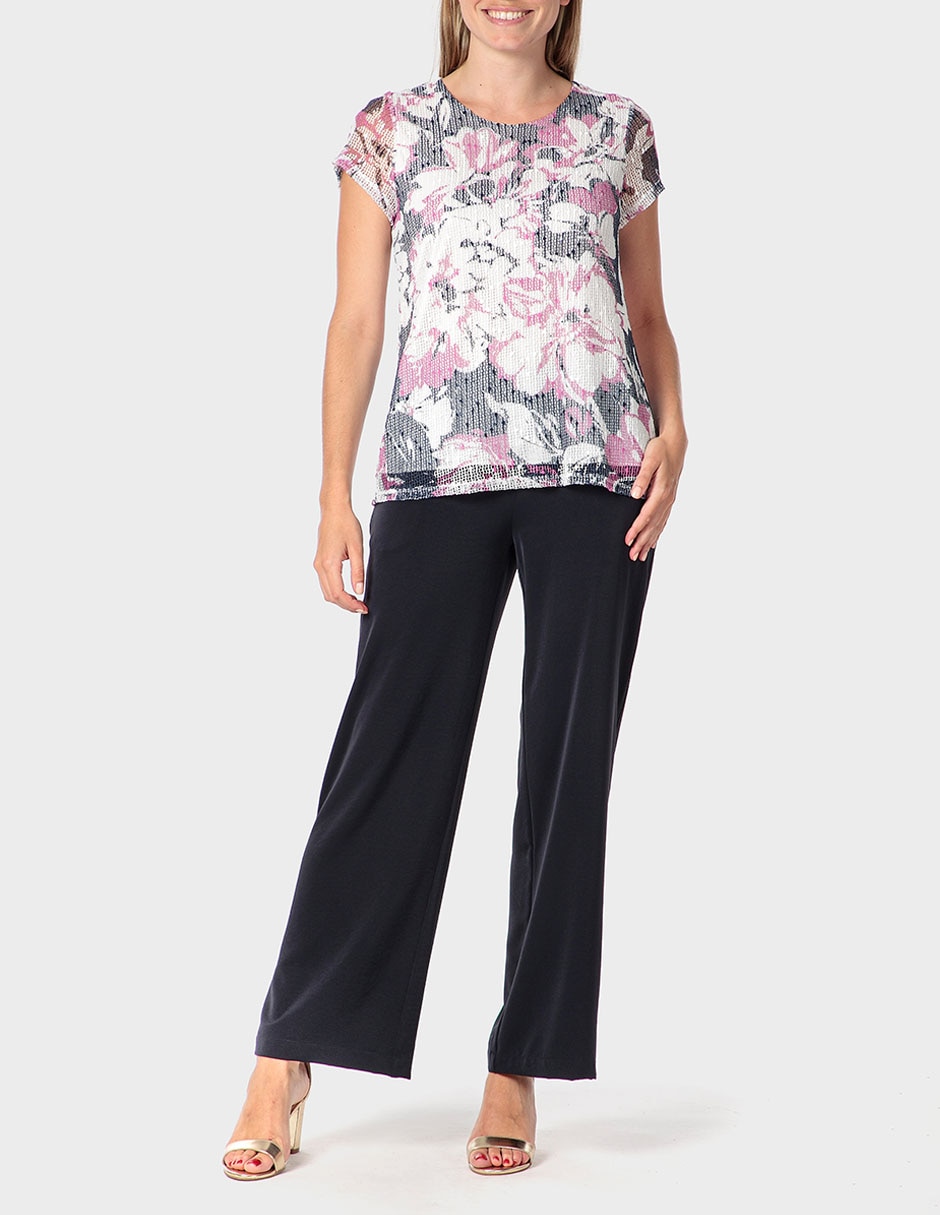 Playera manga corta Punt Roma cuello redondo para mujer