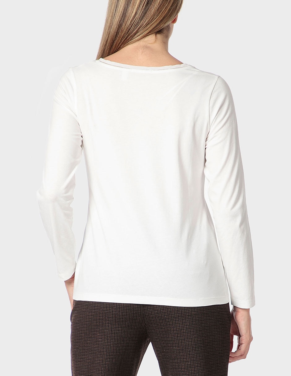 Playera manga larga cuello redondo para mujer 2