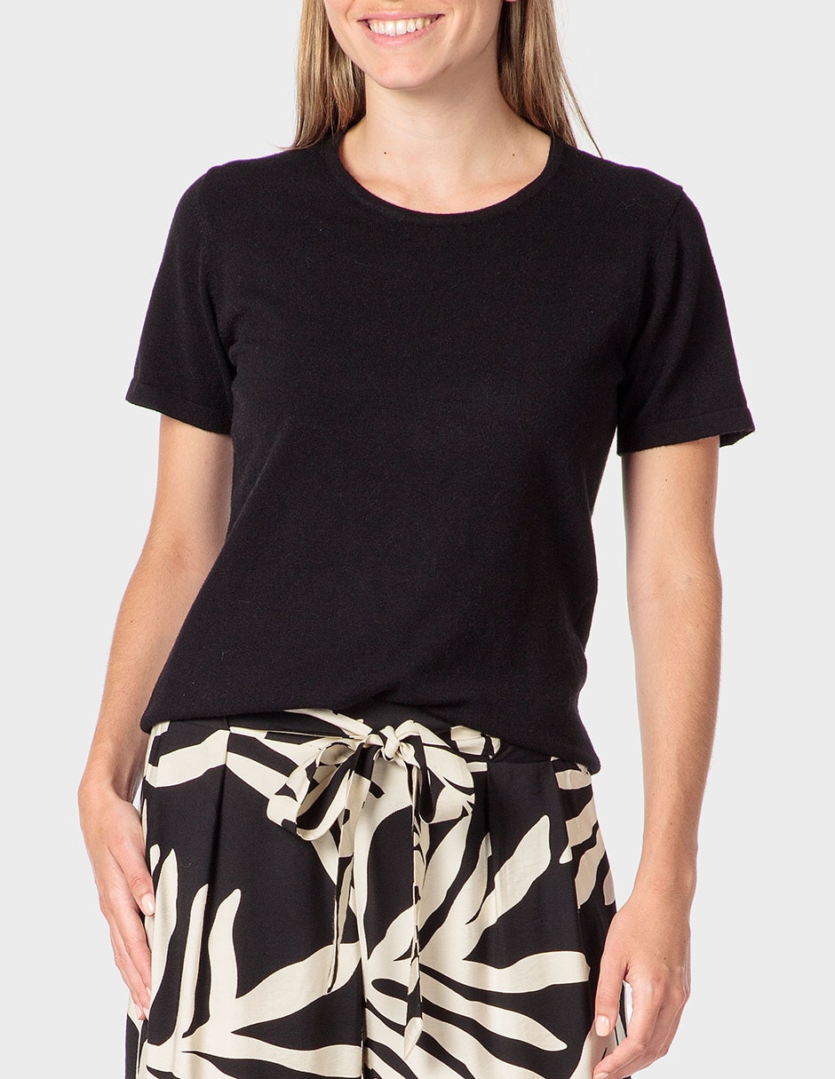 Playera manga corta Punt Roma cuello redondo para mujer