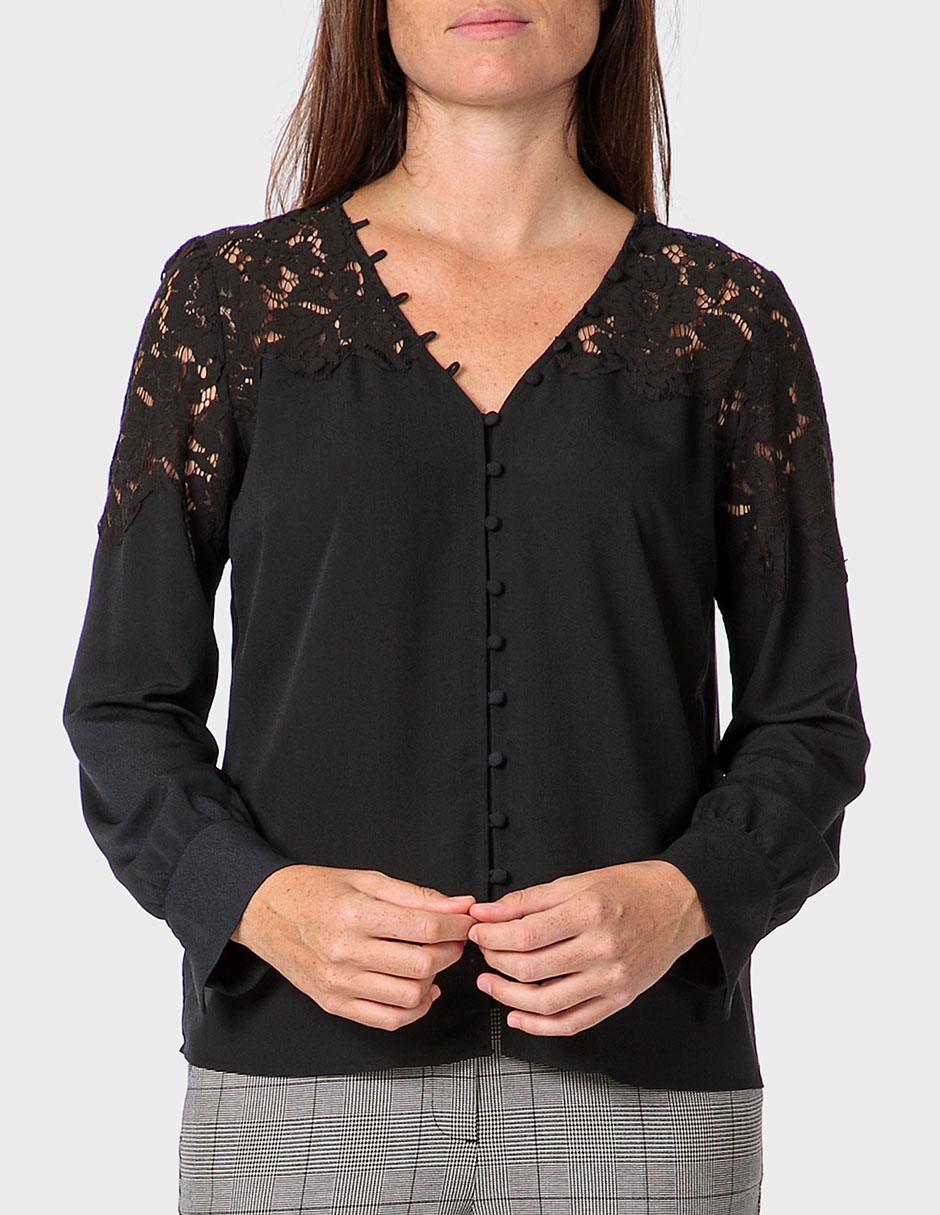 Blusa Punt Roma manga larga para mujer