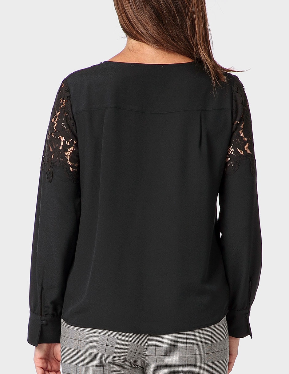 Blusa Punt Roma manga larga para mujer