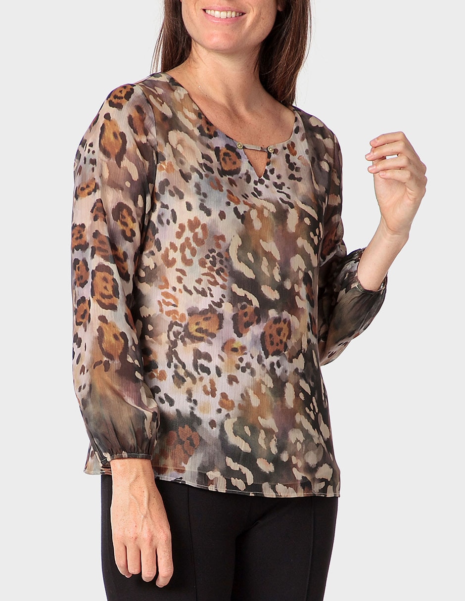 Blusa túnica Punt Roma manga 3/4 para mujer