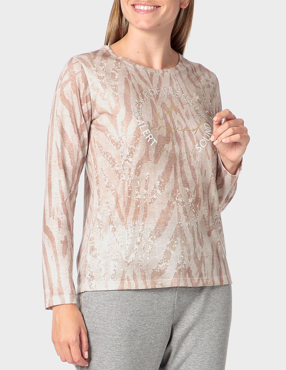 Playera manga larga cuello redondo mujer Playera manga larga cuello redondo mujer