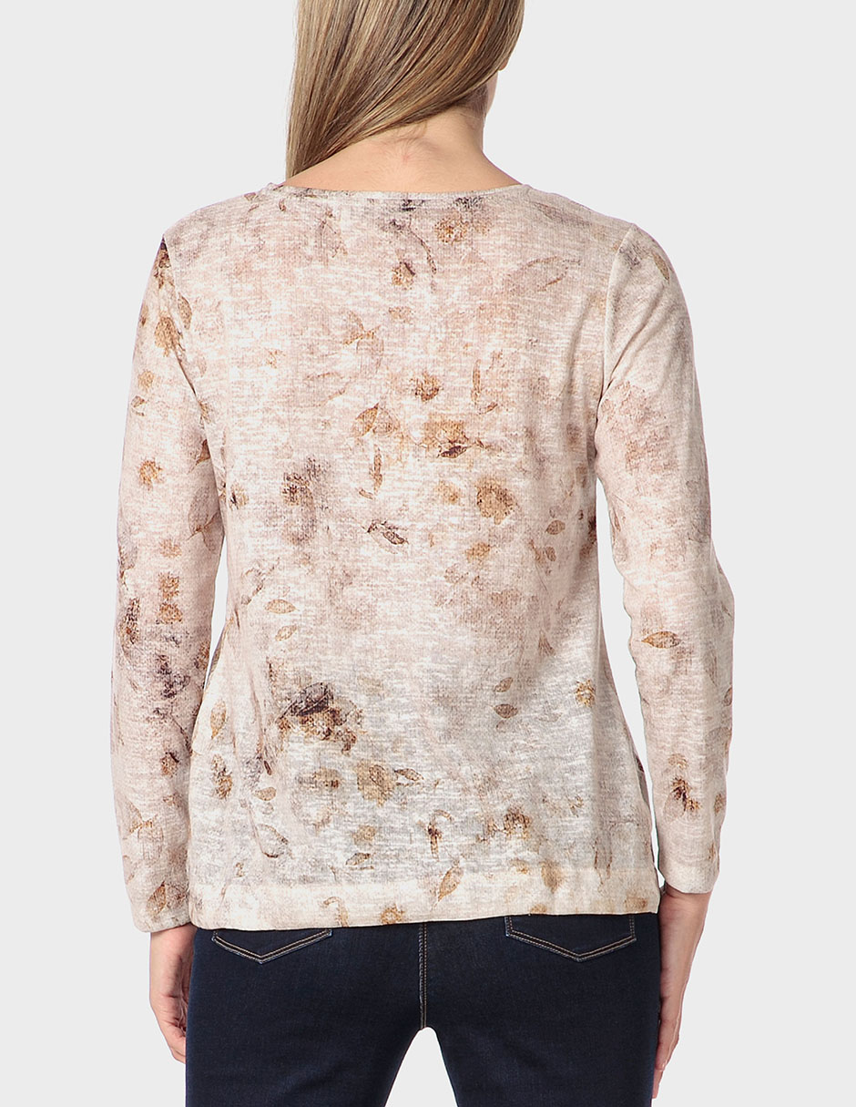 Playera manga larga cuello redondo para mujer 2