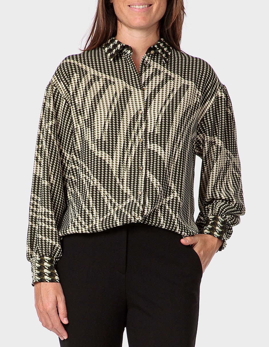 Blusa camisera Punt Roma manga larga para mujer