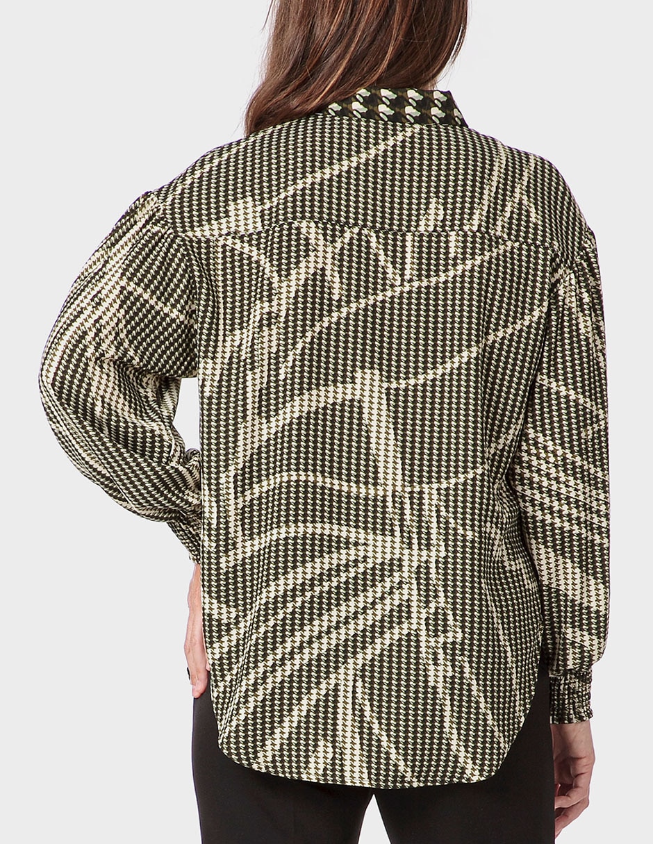 Blusa camisera Punt Roma manga larga para mujer
