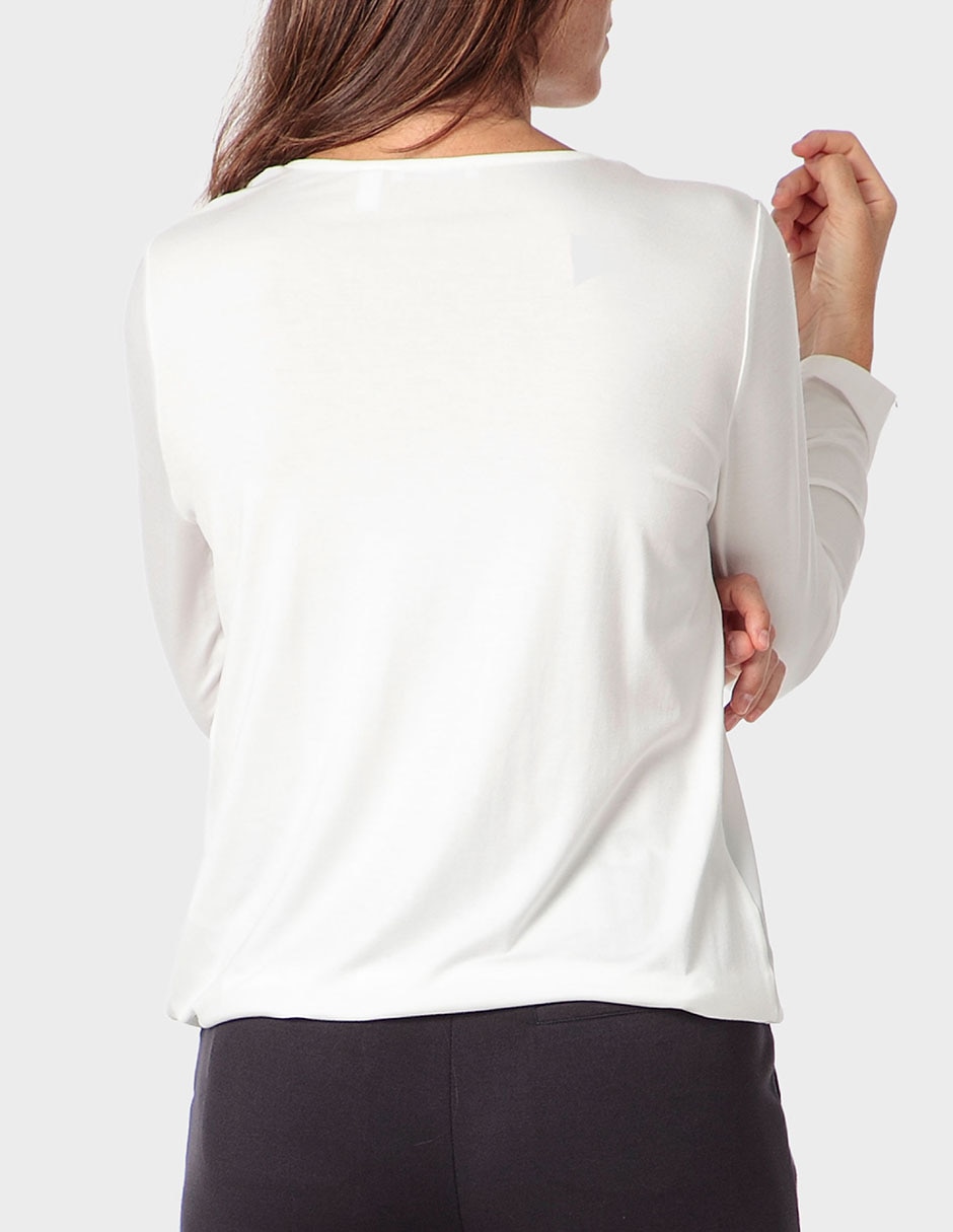 Blusa túnica Punt Roma manga larga para mujer