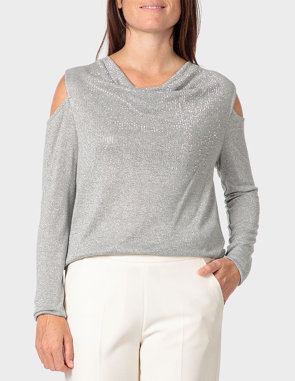 Playera manga larga cuello redondo para mujer Playera manga larga cuello redondo para mujer