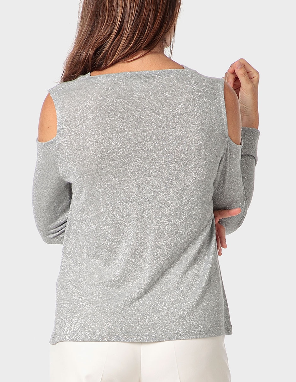 Playera manga larga cuello redondo para mujer 2