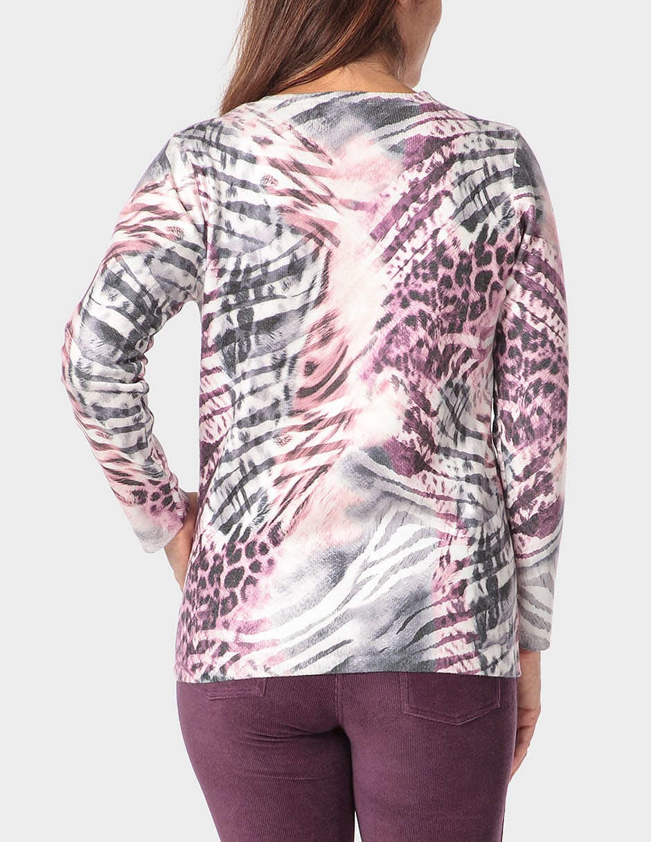 Suéter cuello ojal para mujer
