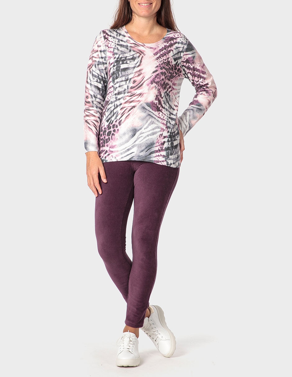 Suéter cuello ojal para mujer
