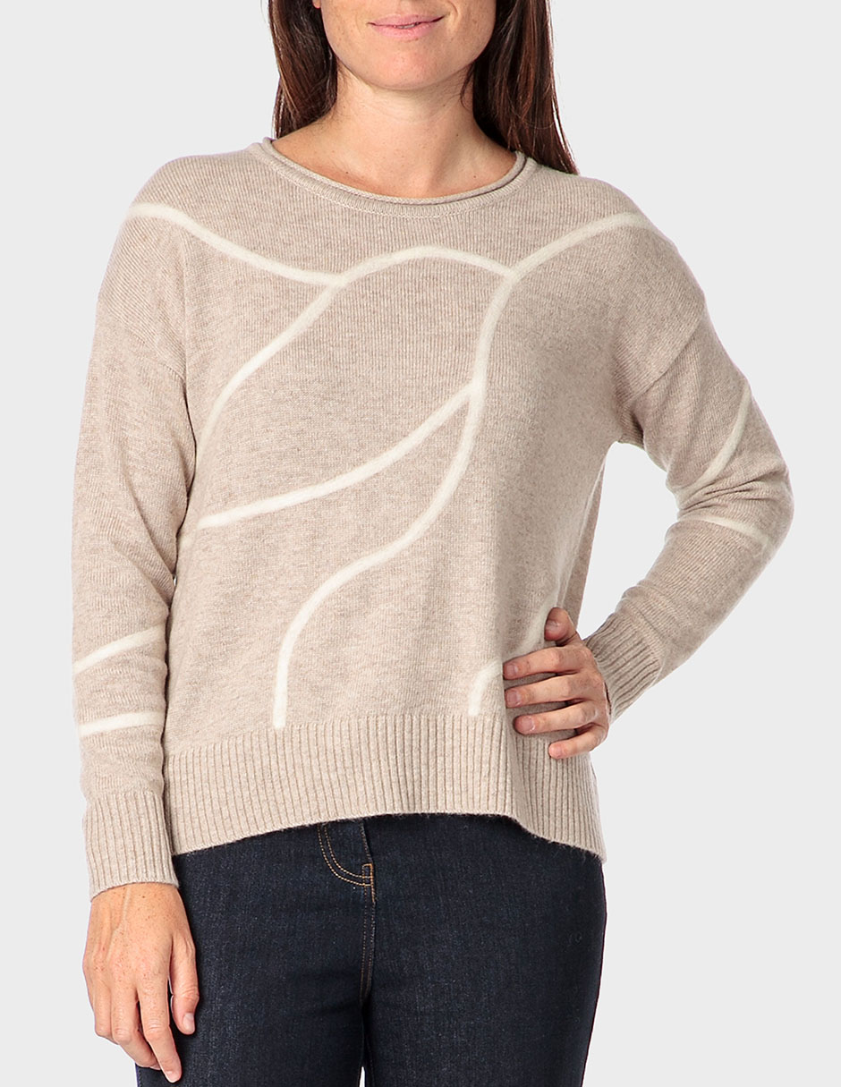 Suéter cuello ojal para mujer