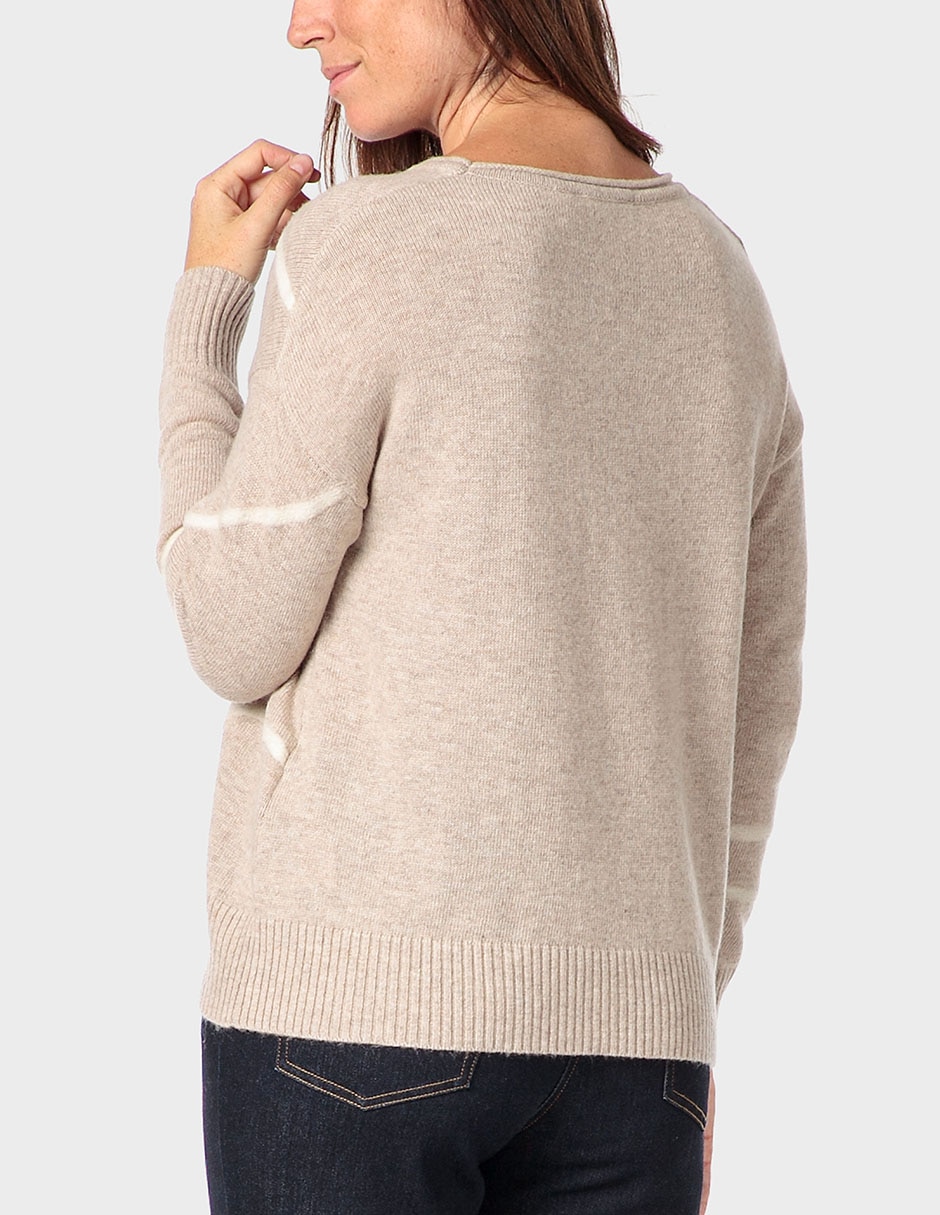Suéter cuello ojal para mujer