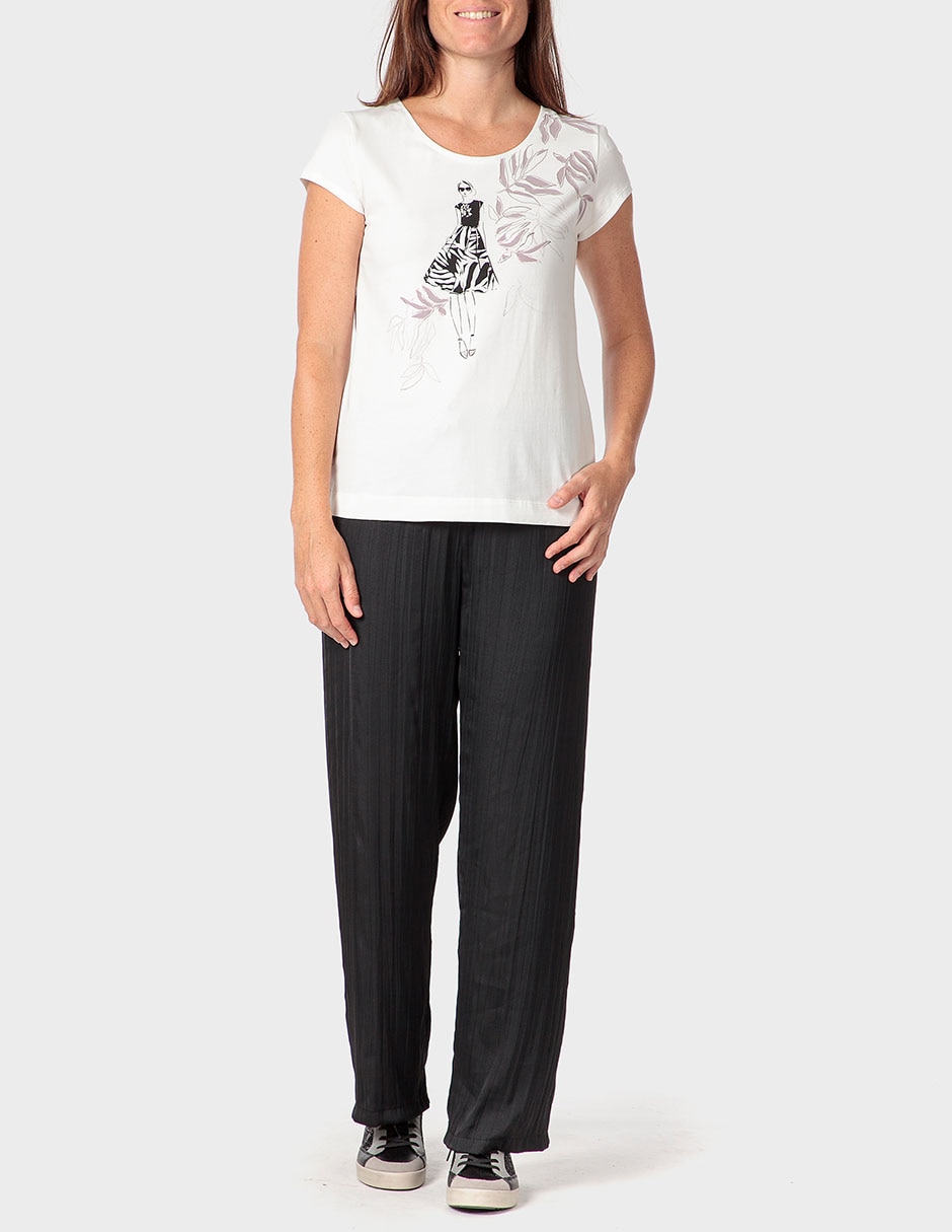 Playera manga corta cuello redondo mujer